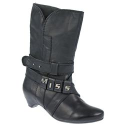 Miss Sixty Female Ester Leather Upper Leather Lining Fashion Boots in Black