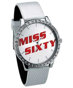 miss sixty Ladies White Strap Quartz Watch
