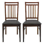 Mission Pair of Dining Chairs, Dark Oak