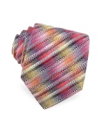 Missoni Multicolor Shaded Stripes Woven Silk Tie
