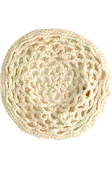 Open knit crochet beret