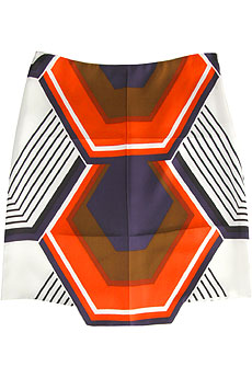 Miu Miu Geometric print silk skirt