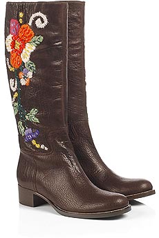 Miu Miu Wool embellished leather boots