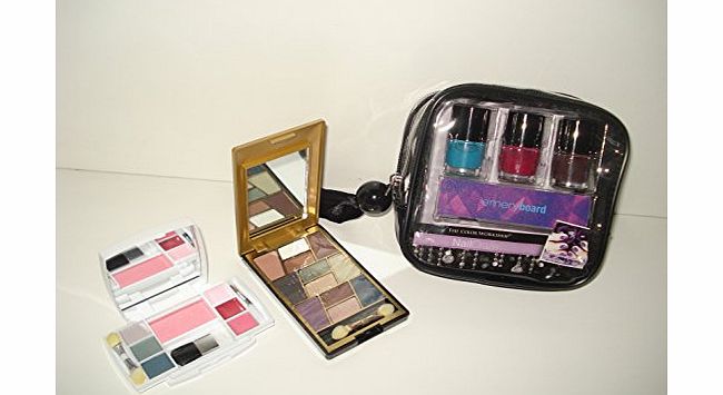 MIX BRANDS 3 X MAKE UP KITS BUY ONE GET TWO FREE SETS ~ BUY THE COLOR WORKSHOP NAIL KIT - 3 X NAIL POLISH   EMERY BOARD COMES IN ZIPPED POUCH BAG   GET 1 X 12 COLOUR BODY COLLECTION EYESHADOW PALETTE WITH MIRROR
