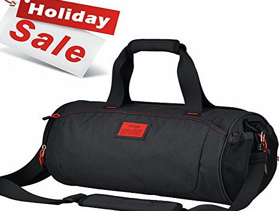 Mixi Cool NEW! MadMixi Duffel Style Carry On Sports Travel Bag/Gym Bag with Shoulder Strap, Zippered Compartments (Tuxedo Black, 18``)