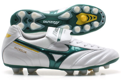 Mizuno Morelia Pro FG Football Boots Pearl / Evergreen