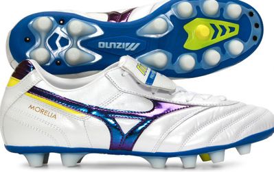 Mizuno Morelia MD FG Football Boots Pearl/Morpho/Ink Blue