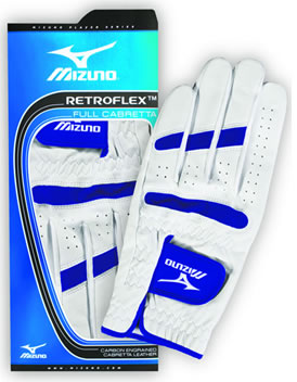 Mizuno Retroflex Leather Golf Glove White/Blue