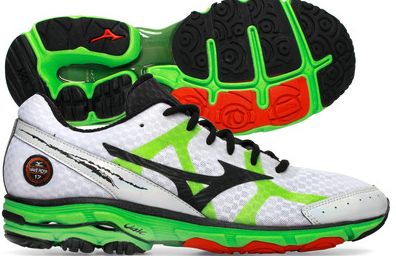 Wave Rider 17 Running Shoes White/Black/Green