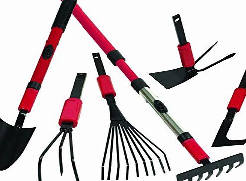 MK Handel MK Multifunction garden tool set with telescopic Handle - shovel, rake, leaf Rake