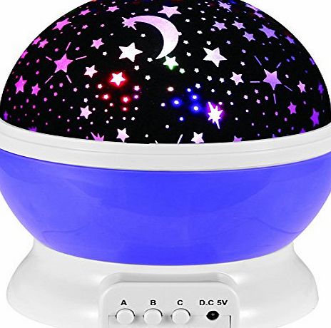 MKQPOWER Starry Sky Projector, MKQPOWER Rotating 3 Modes starlight ceiling lighting Romantic Projector, Lovely Rotation Night Projection Lamp Kids Bedroom Bed Lamp (Purple)