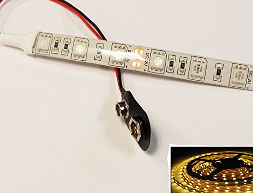 MKShop 10cm 6 LEDs Warm White Dolls House LED Lamp Lights Lighting Strip 5050 9V PP3 12V