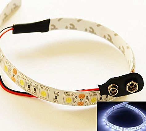 MkShopUk Dolls House LED 30cm Lamp Lights Lighting Strip 5050 9V PP3 12V White