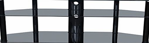 MMT Furniture Designs MMT Rome Black Glass TV Stand 1550mm wide for 42 46 50 55 60 65 inch LCD LED OLED flat tv screens