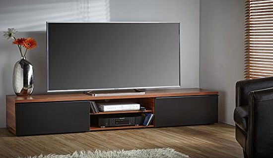 MMT Walnut Black Large tv cabinet for up to 80 inch flat LCD LED screens