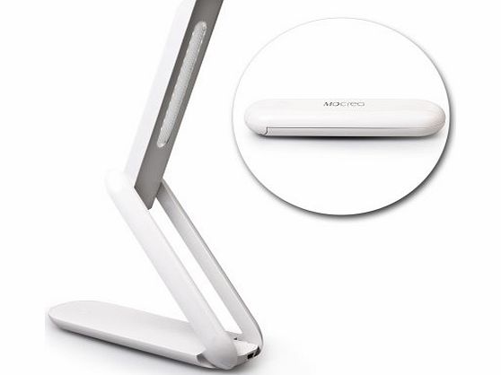 MOCREO Portable USB Rechargeable Touch Switch Folding Desk Lamp Table Light Brightness Adjustable Eye Protection Enery Saving 5W 6000K W/ 12-LED,Built-in Lithium Battery