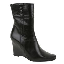 Moda In Pelle Female Ailsa Black Leather Leather Upper Fabric Lining Fabric Lining Ankle in Black