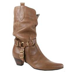 Moda In Pelle Female Bootlegs Tan Leather Leather Upper Fabric Lining Fabric Lining Casual in Tan