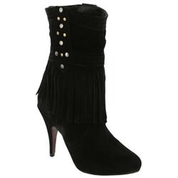 Female Kyra Black Suede Leather Suede Upper Fabric Lining Fabric Lining in Black