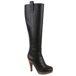 Moda In Pelle Female Woody Black Leather Leather Upper Fabric Lining Fabric Lining Calf/Knee in Black