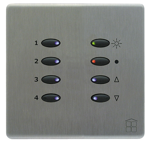 Mode Lighting SceneStyle2 Brushed Stainless Finish - Black Buttons