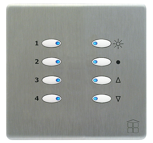 Mode Lighting SceneStyle2 Brushed Stainless Finish - White Buttons