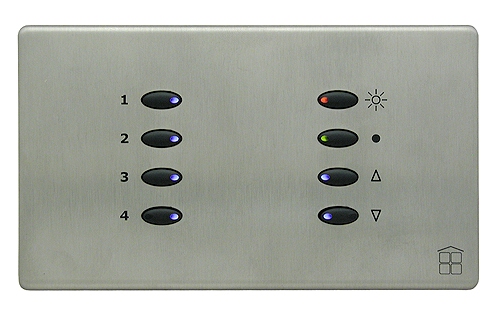 Mode Lighting SceneStyle4 Brushed Stainless Finish - Black Buttons