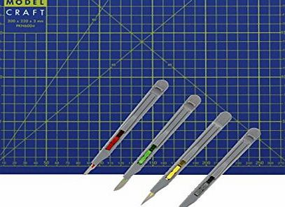 Model Craft Modelcraft A4 Cutting Mat and Safety Knives, Multi-Colour