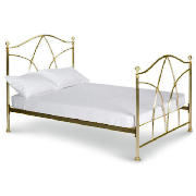 Double Bed, Antique Brass & mattress