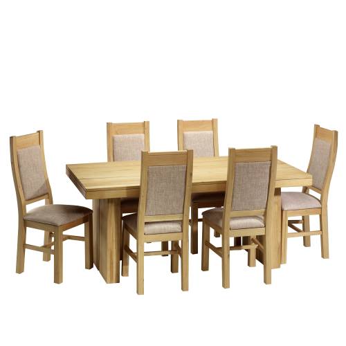 Modena Oak Furniture Modena Oak Dining Set - 180 table and 6 chairs