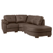 Modena right hand facing leather corner sofa,