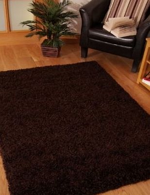 Modern Style Rugs Stockholm Luxury Chocolate Brown Dense Pile Soft Shaggy Rug
