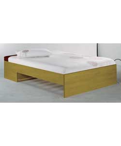 modular 0ak Double Bed with Sprung Matt