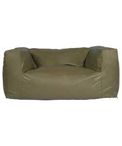 MODULAR 2 Seater Leather Effect Bean Bag Sofa -