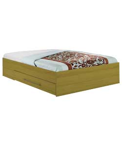 modular Storage Oak Double Bed with Comfort Matt
