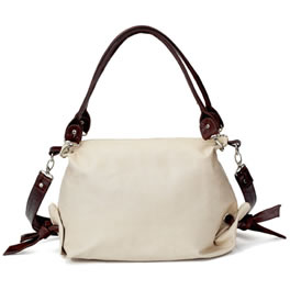 Mogil Bone and Brown Leather Thumper Bag