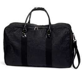 Mogil Washed Black Leather Heavy Baggage Weekend