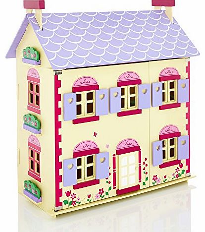 Molly Dolly Wooden Cottage Dolls House & 22 Piece Furniture Set