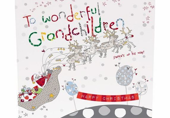 MOLLY MAE  BIG SNOWBALLS AND SLEDGES RANGE `` To Wonderful Grandchildren `` Hand Finished Christmas Card - BS06