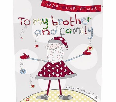 MOLLY MAE  LITTLE SNOWBALLS AND SLEDGES RANGE `` Happy Christmas To My Brother And Family `` Hand Finished Christmas Card - LS06