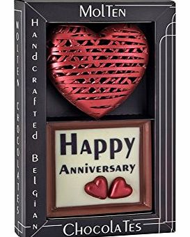 Molten Chocolate Molten ``Happy Anniversary!`` Handcrafted Belgian Chocolate Gift - Valentines Day Chocolates / Anniversary Chocolates