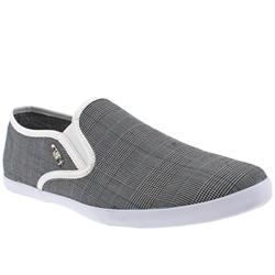 Male Harry Slip On Pow Fabric Upper Fashion Trainers in White and Black