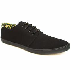 Momentum Male Point Gibson Lace Fabric Upper Fashion Trainers in Black