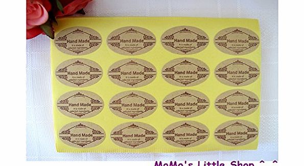 MoMos Little Shop 21 Lovely Black ``Hand Made`` Stickers/Labels for Home Baking/Gift Wrapping/Card-making/General Decoration