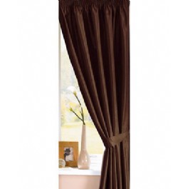 3 Lined Faux Silk Curtains with Tiebacks