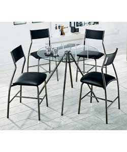 Glass and Chrome Dining Set