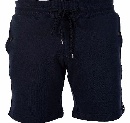 MONCLER Drawstring Navy Cotton Side Stripe Shorts