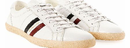MONCLER Monaco White Leather Trainers