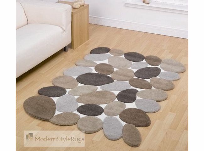 Mondern Style Rugs Pebble Brown Beige And Cream Large Modern Designer Floor Wool Rugs. 5 SIZES AVAILABLE