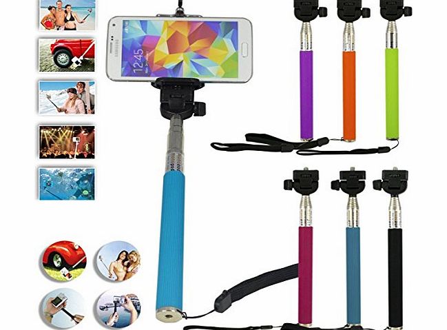Telescopic / Extendable Selfie stick Self-portrait & Wireless Bluetooth Remote With Self Timer - Camera Shooting Shutter - Monopod Selfie Handheld Stick Pole with Mount Holder specially designed f